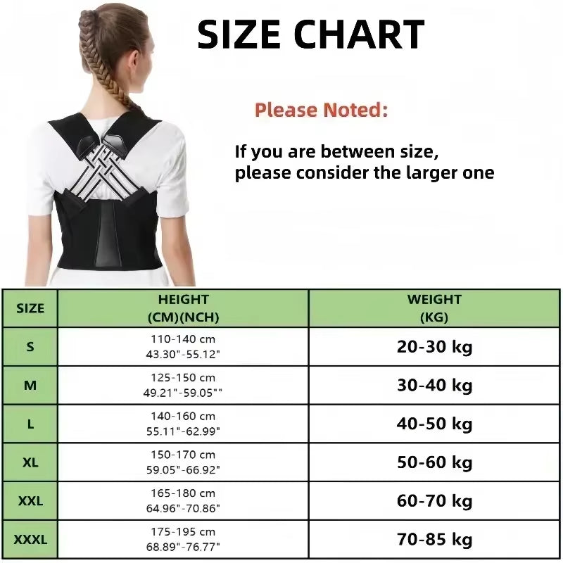 Posture Back Brace Adjustable Back Support Strap to Prevent Spinal Distortion and Hunchback for Men Women Corrector De Postura