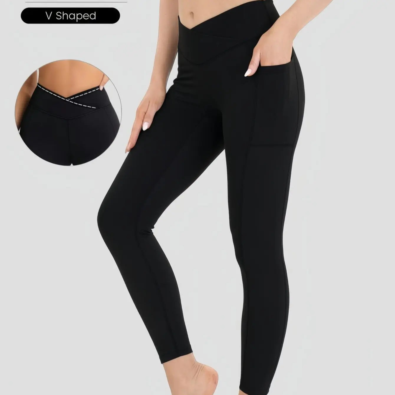 Women'S High Waist Stretchable Yoga Pants - Female Athletic Leggings with Pockets for Yoga, Running and Outdoor Daily Wear