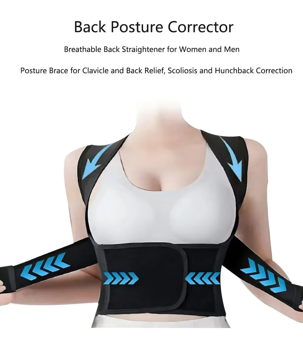 Posture Back Brace Adjustable Back Support Strap to Prevent Spinal Distortion and Hunchback for Men Women Corrector De Postura