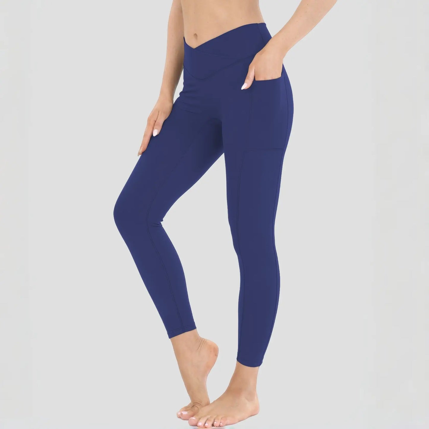 Women'S High Waist Stretchable Yoga Pants - Female Athletic Leggings with Pockets for Yoga, Running and Outdoor Daily Wear