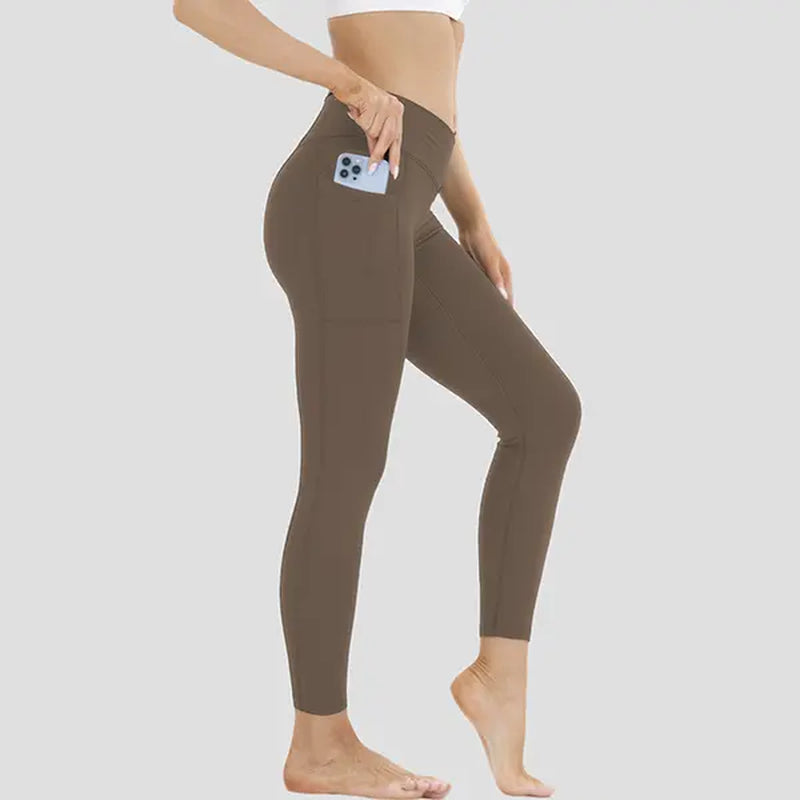 Women'S High Waist Stretchable Yoga Pants - Female Athletic Leggings with Pockets for Yoga, Running and Outdoor Daily Wear