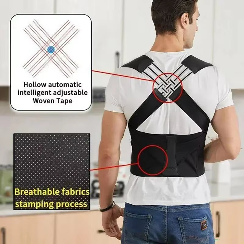 Posture Back Brace Adjustable Back Support Strap to Prevent Spinal Distortion and Hunchback for Men Women Corrector De Postura