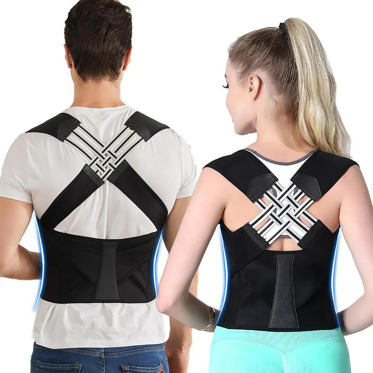 Unisex Adjustable 2.0 Posture Support Brace for Upper Back and Scoliosis Correction, Ideal for Home and Gym Use