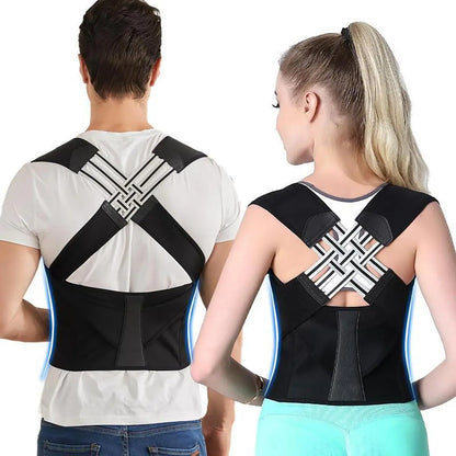 Unisex Adjustable 2.0 Posture Support Brace for Upper Back and Scoliosis Correction, Ideal for Home and Gym Use