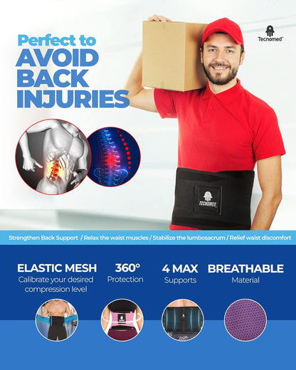 Back Brace for Men & Women - Immediate Relief from Back Pain, Herniated Disc, Sciatica, Scoliosis – Breathable Lower Back Belt for Weight Lifting - Workout - Posture Corrector