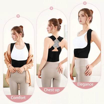 Unisex Adjustable 2.0 Posture Support Brace for Upper Back and Scoliosis Correction, Ideal for Home and Gym Use