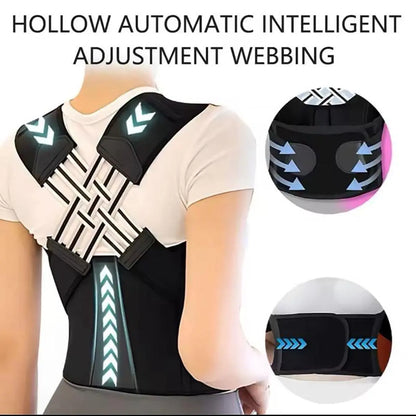 Unisex Adjustable 2.0 Posture Support Brace for Upper Back and Scoliosis Correction, Ideal for Home and Gym Use